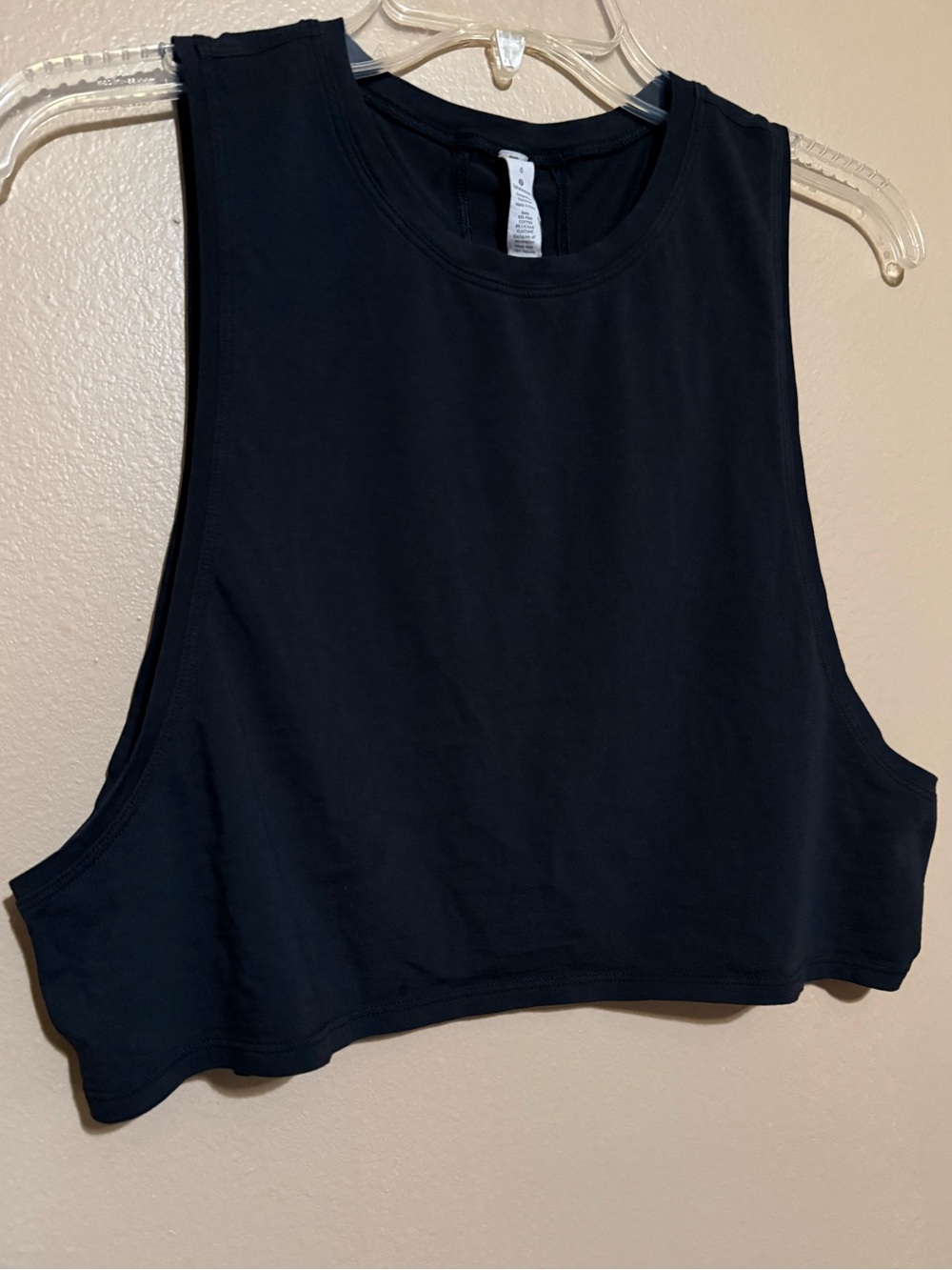 lululemon athletica Black Cropped Muscle Tank